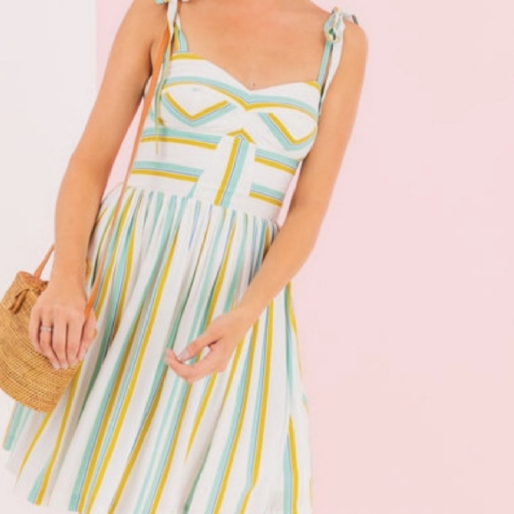 Amanda Uprichard Pineapple Verona Stripe Dress